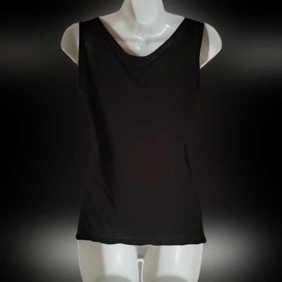 🌼3 for 30🌼Private Label Black Blue Gray Lined Flowy V Neck Tank Top Medium - Picture 4 of 5